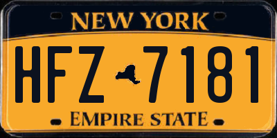 NY license plate HFZ7181