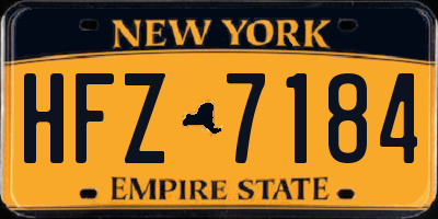 NY license plate HFZ7184