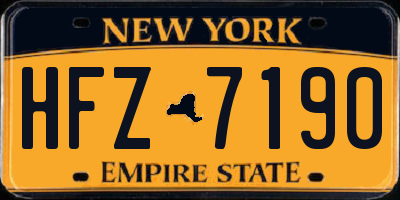 NY license plate HFZ7190