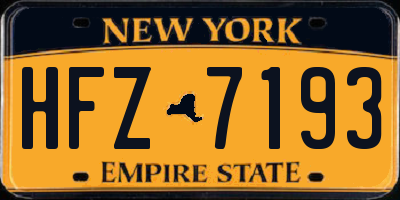 NY license plate HFZ7193