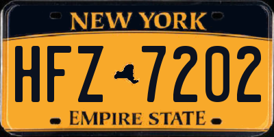 NY license plate HFZ7202