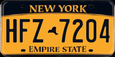NY license plate HFZ7204