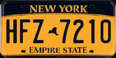 NY license plate HFZ7210