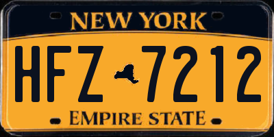 NY license plate HFZ7212