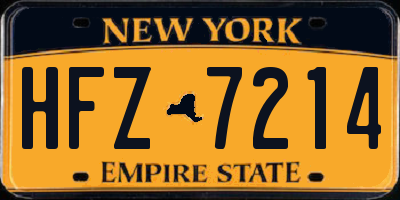 NY license plate HFZ7214