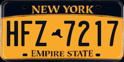 NY license plate HFZ7217