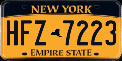 NY license plate HFZ7223