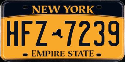 NY license plate HFZ7239