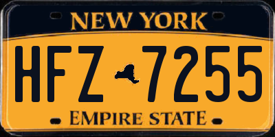 NY license plate HFZ7255