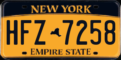 NY license plate HFZ7258