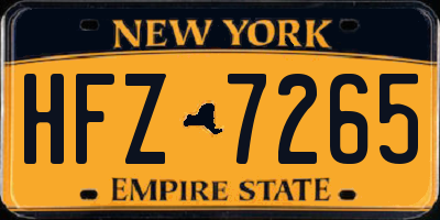 NY license plate HFZ7265