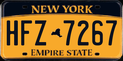 NY license plate HFZ7267