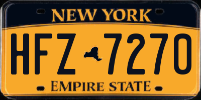 NY license plate HFZ7270