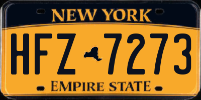 NY license plate HFZ7273