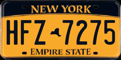 NY license plate HFZ7275