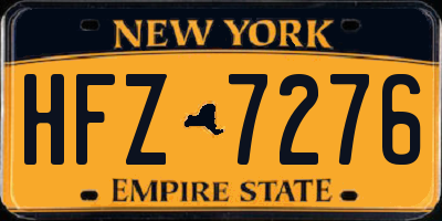 NY license plate HFZ7276