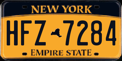 NY license plate HFZ7284