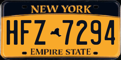 NY license plate HFZ7294