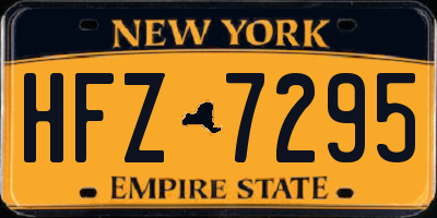 NY license plate HFZ7295