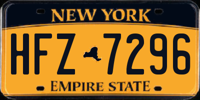 NY license plate HFZ7296