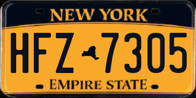 NY license plate HFZ7305
