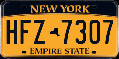 NY license plate HFZ7307