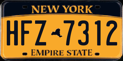 NY license plate HFZ7312