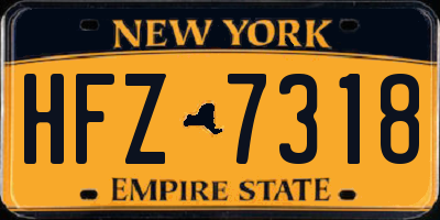 NY license plate HFZ7318