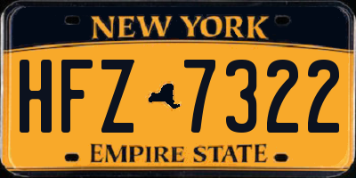 NY license plate HFZ7322