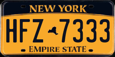 NY license plate HFZ7333