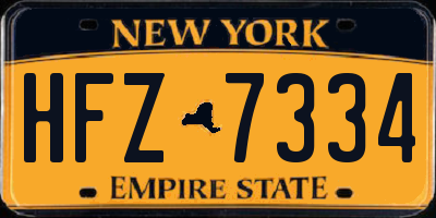 NY license plate HFZ7334