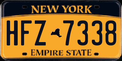NY license plate HFZ7338