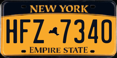 NY license plate HFZ7340