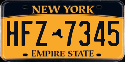 NY license plate HFZ7345