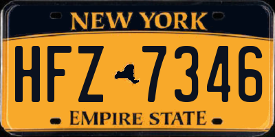 NY license plate HFZ7346