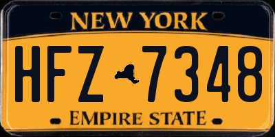 NY license plate HFZ7348