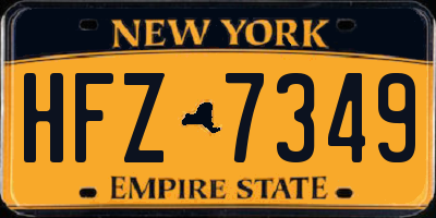 NY license plate HFZ7349