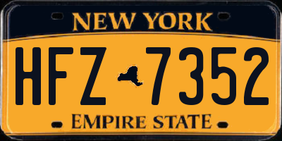 NY license plate HFZ7352
