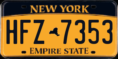 NY license plate HFZ7353