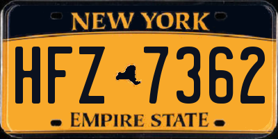 NY license plate HFZ7362