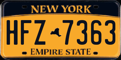 NY license plate HFZ7363