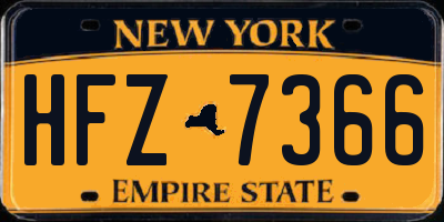 NY license plate HFZ7366