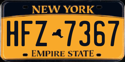 NY license plate HFZ7367