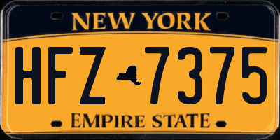 NY license plate HFZ7375