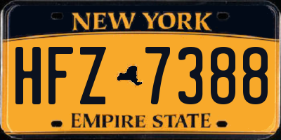 NY license plate HFZ7388