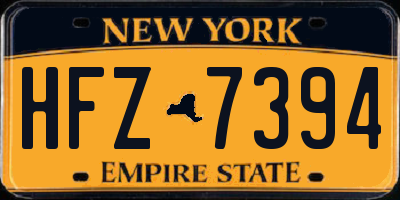 NY license plate HFZ7394