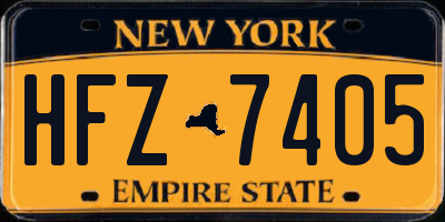 NY license plate HFZ7405