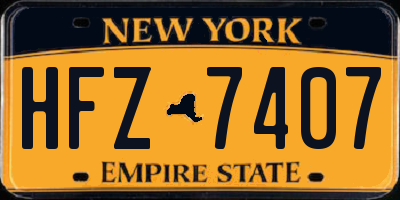 NY license plate HFZ7407
