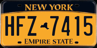 NY license plate HFZ7415