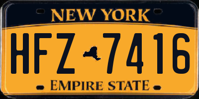 NY license plate HFZ7416